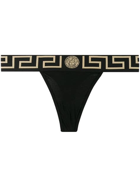 lingerie versace tanga con greca b ianco|Versace Greca Border Thong .